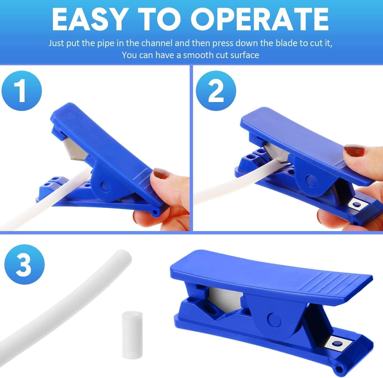 Supreme Control System Tube Cutter for PU, PE, PTFE, Plastic, Nylon, Drip TUBING - Portable ABS Shell with S. S. Blade Accurate Cutting 3mm to 19mm OD Tube | Tubing Cutter (Pack of 2) 2