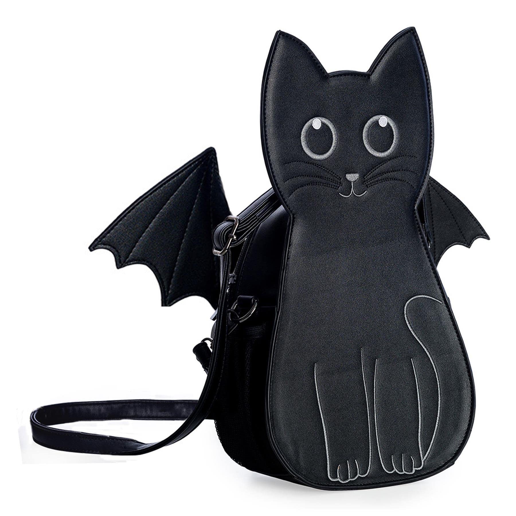 BANNED Apparel Black Gothic Punk Emo Kitty Cat Bat Wings Wendigo Backpack Bag
