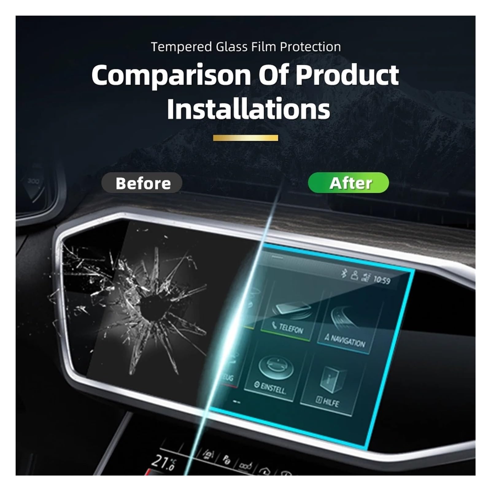 Car Navigation Pellicola Protettiva Per A6 Per A7 19-25 3PCS Pellicola Vetro Temperato Protezione Car Center Console Schermo Navigazione GPS Cruscotto Display Protettivo