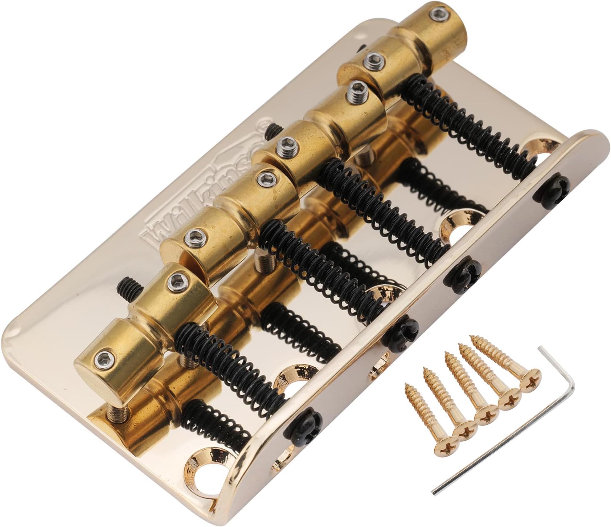 Wilkinson WBBC Bass Bridge Brass Saddles for 4-String Precision Bass/Jazz Bass, Gold
