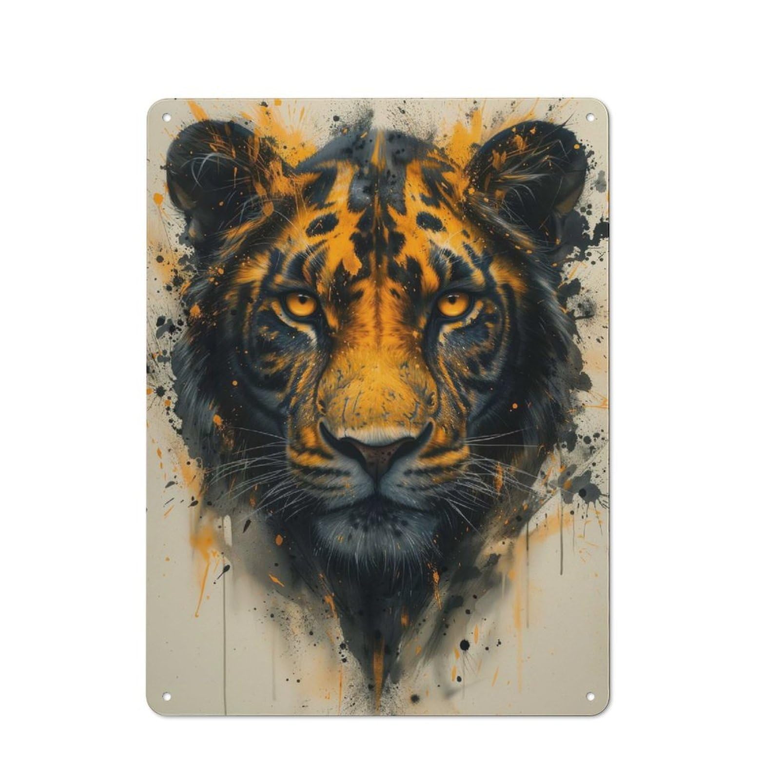 Junmoney Black Jaguar Painting Vintage Vintage Tin Sign 40X30cm, Cafe Wall Decor For Bakery, Diner, Cafe Or Family Room