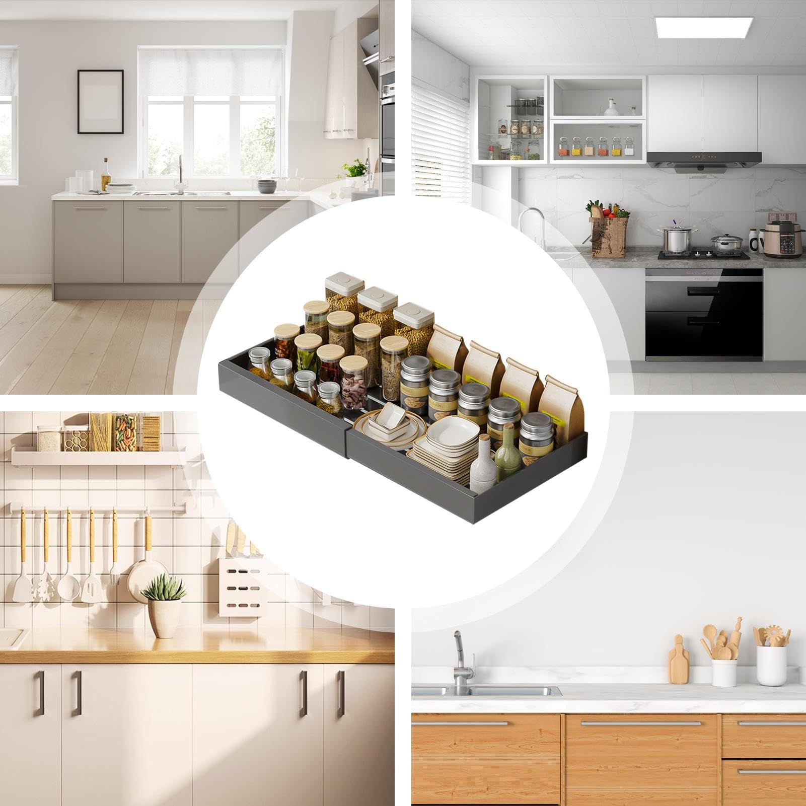 Estantes Organizadores Extraíbles Para Armarios Resistente Cesta Extraíble | Organizador Extraíble Bajo El Fregadero Para Cocina, Despensa, Armario Y