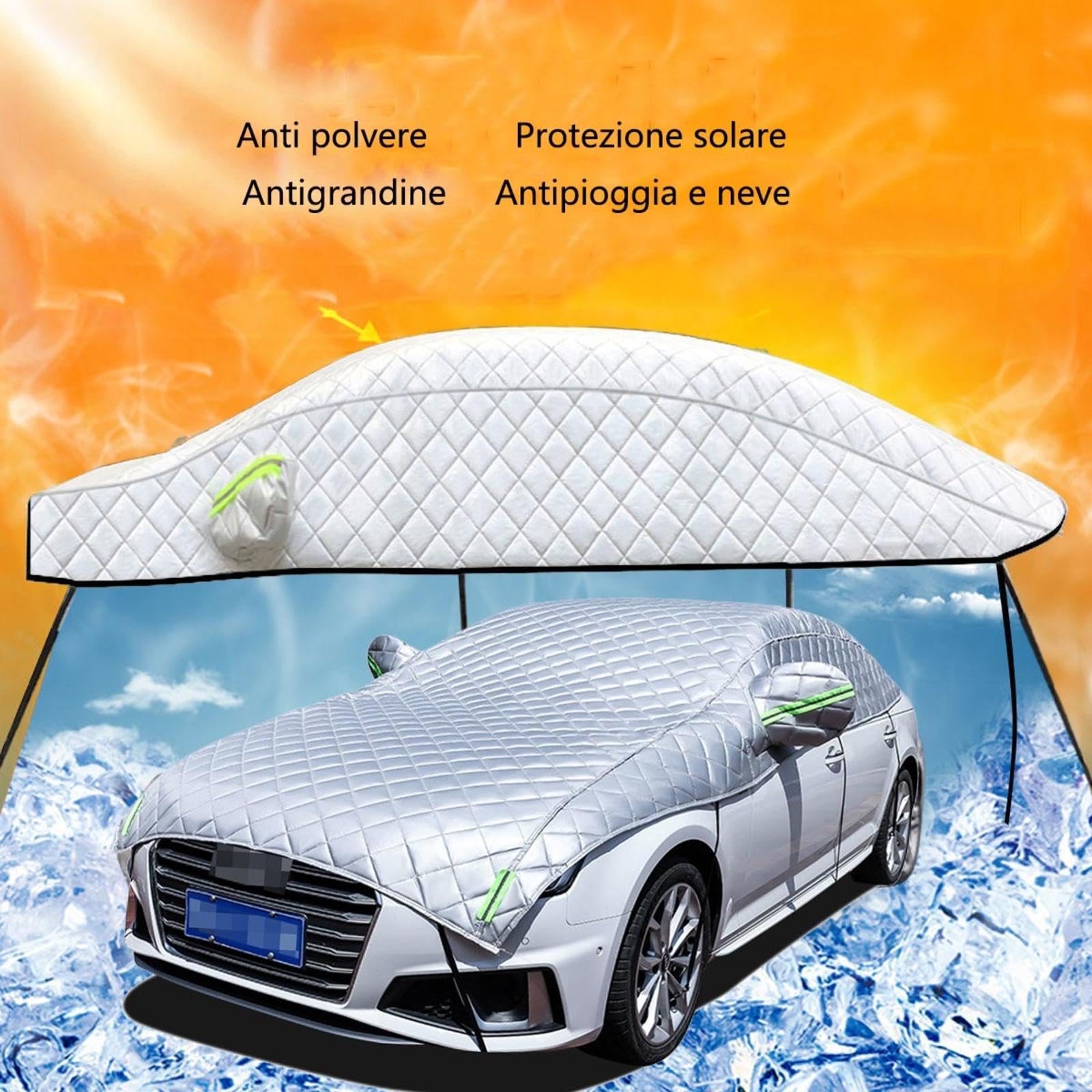 Telo Antigrandine per Auto SUV, Copertura da Esterno, Kit Grandine, Hatchback*4.8m
