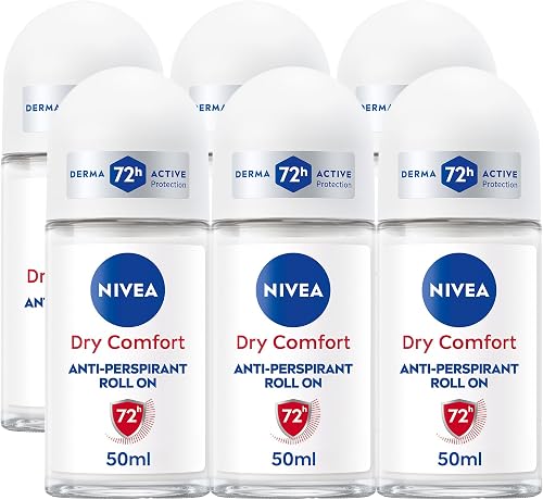 NIVEA Dry Confidence Anti-perspirant Roll-on Deodorant, 50ml, Pack of 6