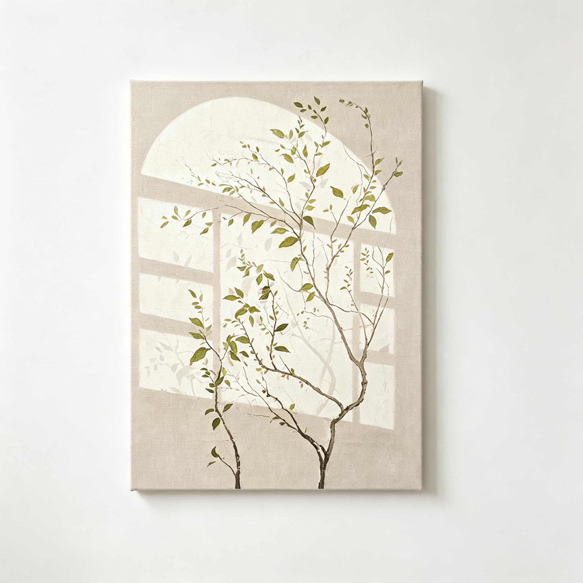 Rumlly Elegant Botanical Canvas Art - Modern Minimalist Light And Shadow Wall Decor For Living Room Bedroom(70x100cm/Frameless)