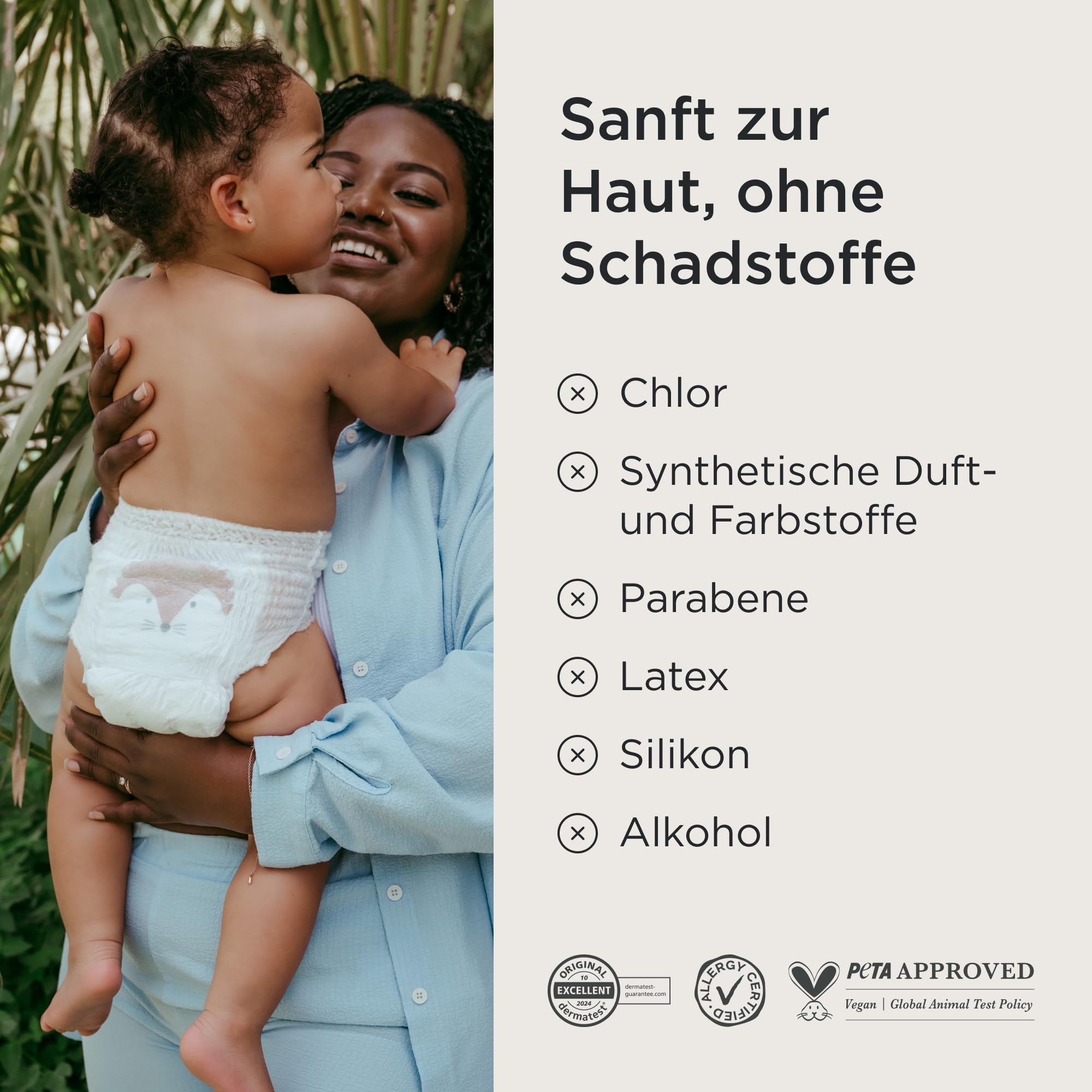 Kit & Kin Premium Windeln Pants Größe 4 (9-16 kg), 132 Windeln, Pflanzliche & Hypoallergene Windelhöschen, Zuverlässiger Auslaufschutz, Vegan & Tierversuchsfrei