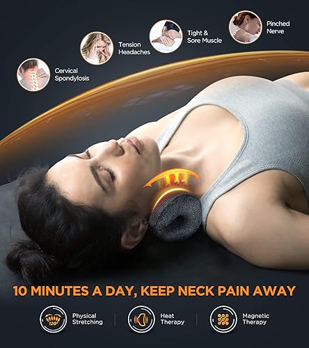 Miniatura 2 de Estirador de cuello térmico 3s para aliviar el dolor, funda de terapia magnéticaalmohadilla térmica de grafeno, dispositivo de almohada de tracción