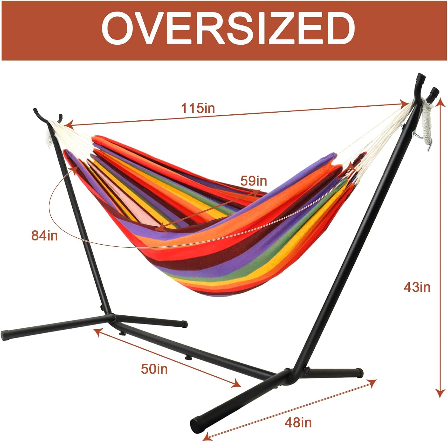 Grecodown Hammock with Stand, 450 lbs Weight Capacity Steel Hammock, Portable Hammock with Space Saving Carrying Bag for Indoor Outdoor Patio : Patio, Lawn & Garden