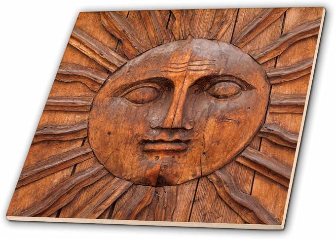 3dRose México, San Miguel de Allende. Imagen de Sol Tallado. Porcelanato Cerámico de 12 pulgadas miniatura 4