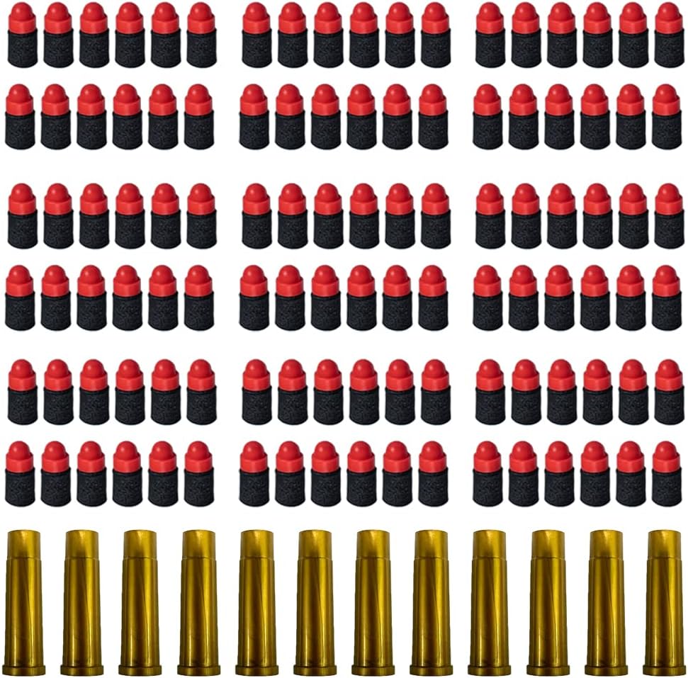 200 Small Refill Bullet Darts and 12 Toy Plastic Shells for Tehoosen Revolver Blaster,0.27 inch Diameter,7 mm Diameter
