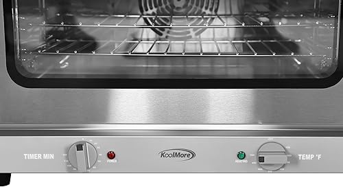Miniatura 8 de KoolMore Horno de convección comercial de 23 pulgadas para sartenes de tamaño medio con 4 estantes de 1600 W de potencia en acero inoxidable,
