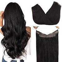 Vista 44 de GOO GOO Extensiones de cabello humano con alambre, color marrón chocolate 4/26/4 con rubio miel, balayage, 18 pulgadas, 3.35 oz, extensiones