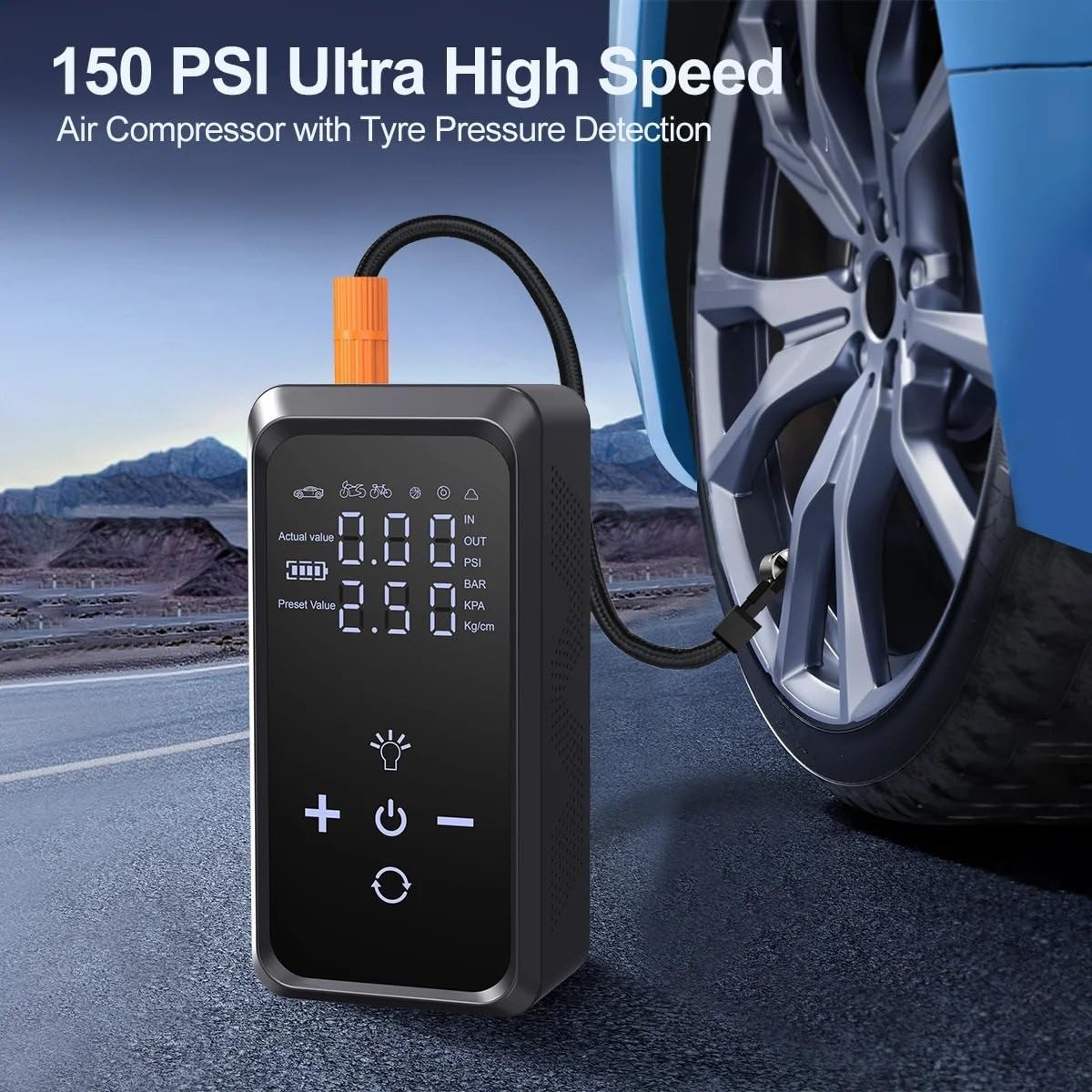 Przenośne kompresory powietrza Rozrusznik samochodowy 150PSI Kompresor powietrza Rozrusznik samochodowy Przenośny pojemnik rozruchowy Inflator do opon samochodowych
