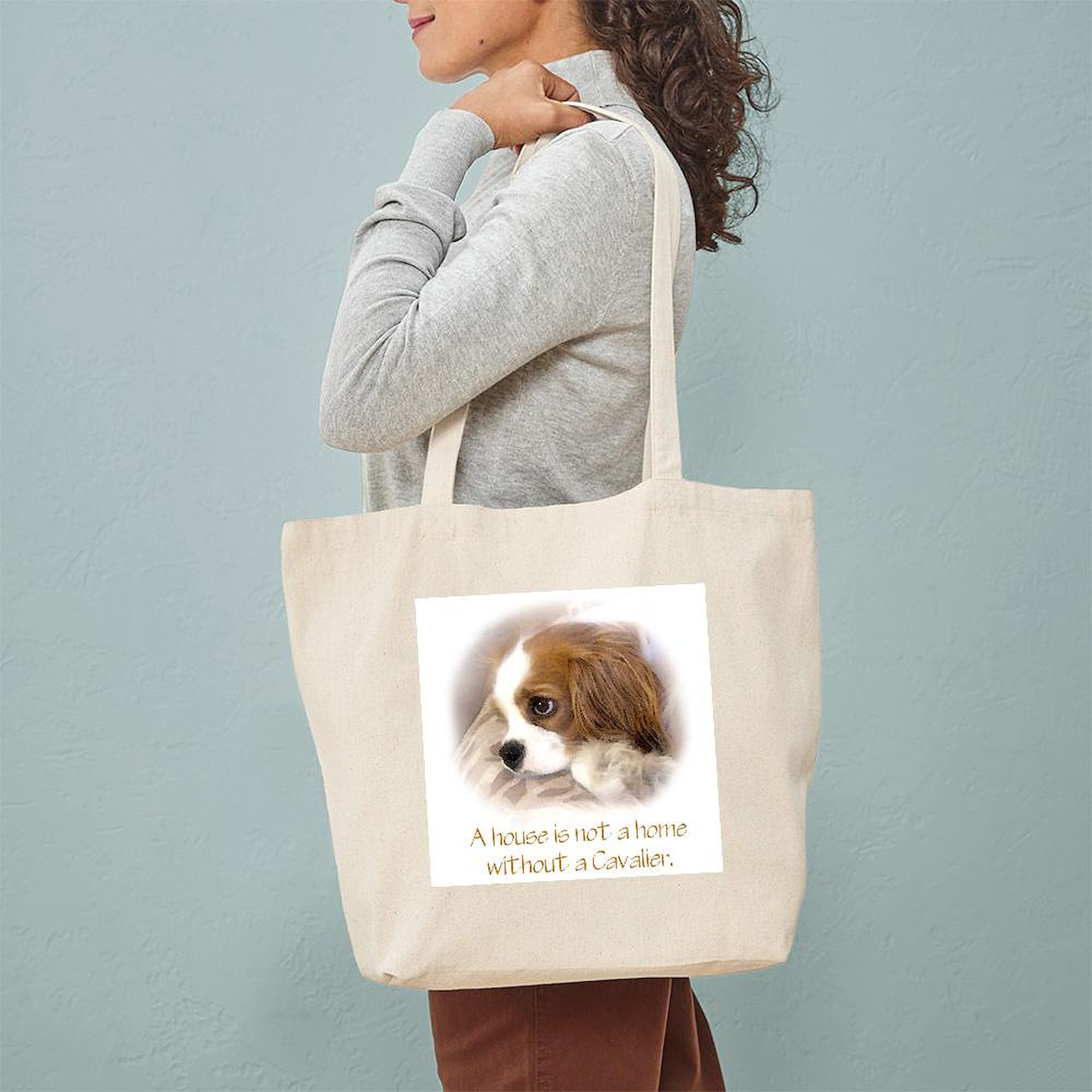 CafePress Cavalier King Charles Spaniel Canvas Tote Bag - Reusable Shopping Bag With Dog Print - View #8