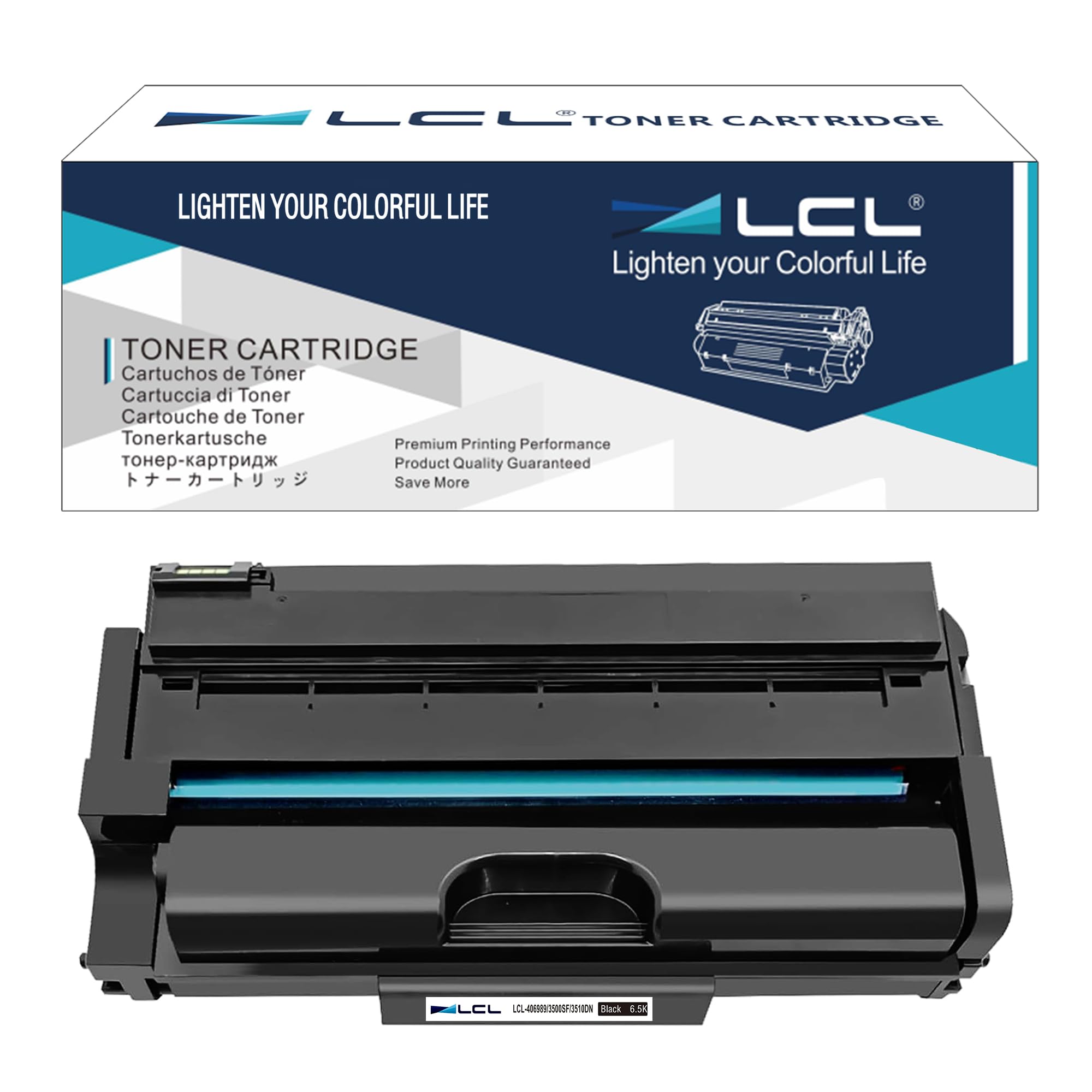 LCL Compatible Toner Cartridge Replacement for Ricoh 406989 SP 3500DN 3500N 3500SF 3510DN 3510SF (1-Pack Black)