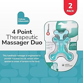BioSwiss 2-Pack Handheld Full Body Massager, 4-Leg Pressure Point Tool for Back, Neck, and Shoulder, Includes 1 Large and 1 Small