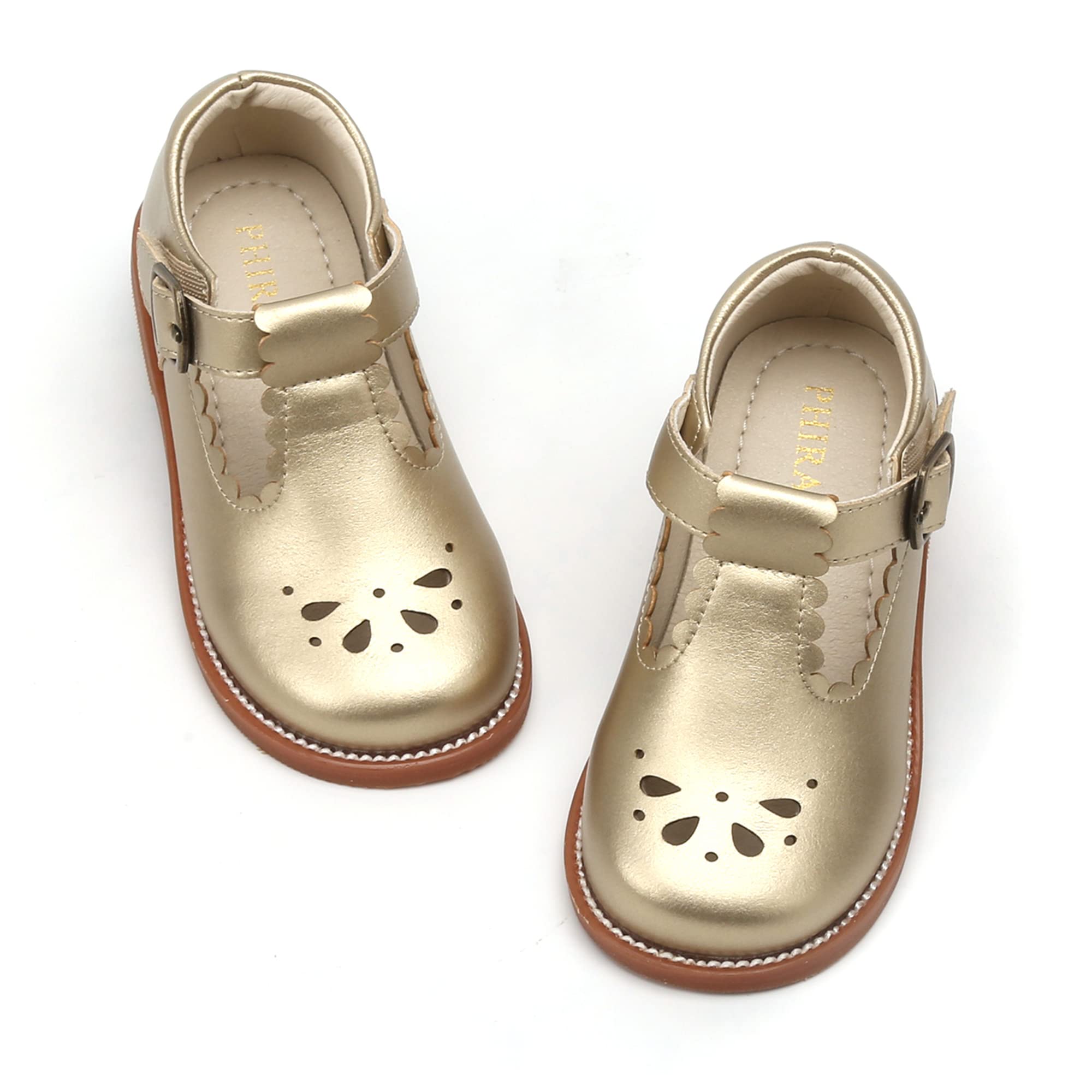 PHIRAMIN Toddler Girl Mary Jane Dress Shoes-Little Girl School Uniform Shoes for Wedding Party