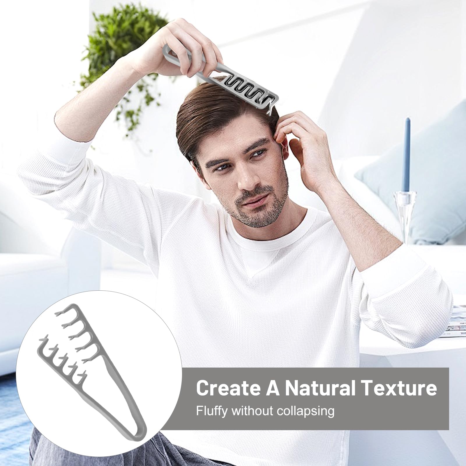 2 Pièces Peigne Cheveux À Texture Pliable, Peigne Grosse Dent Large, Outil Volumisant les Racines, Accessoire Peignes Coiffants Cheveux, pour Un Toilettage Volumineux et Précis