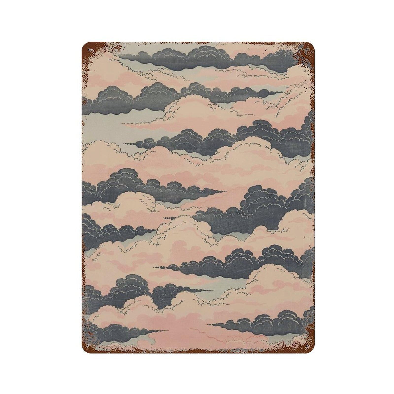 xiaoxiaoshen Japanese Cloud Pastel Ukiyo Wall Decor Art Metal Tin Poster Modern Home Decor Art Home Bar Shop Decorations Vintage Sign 40x30cm