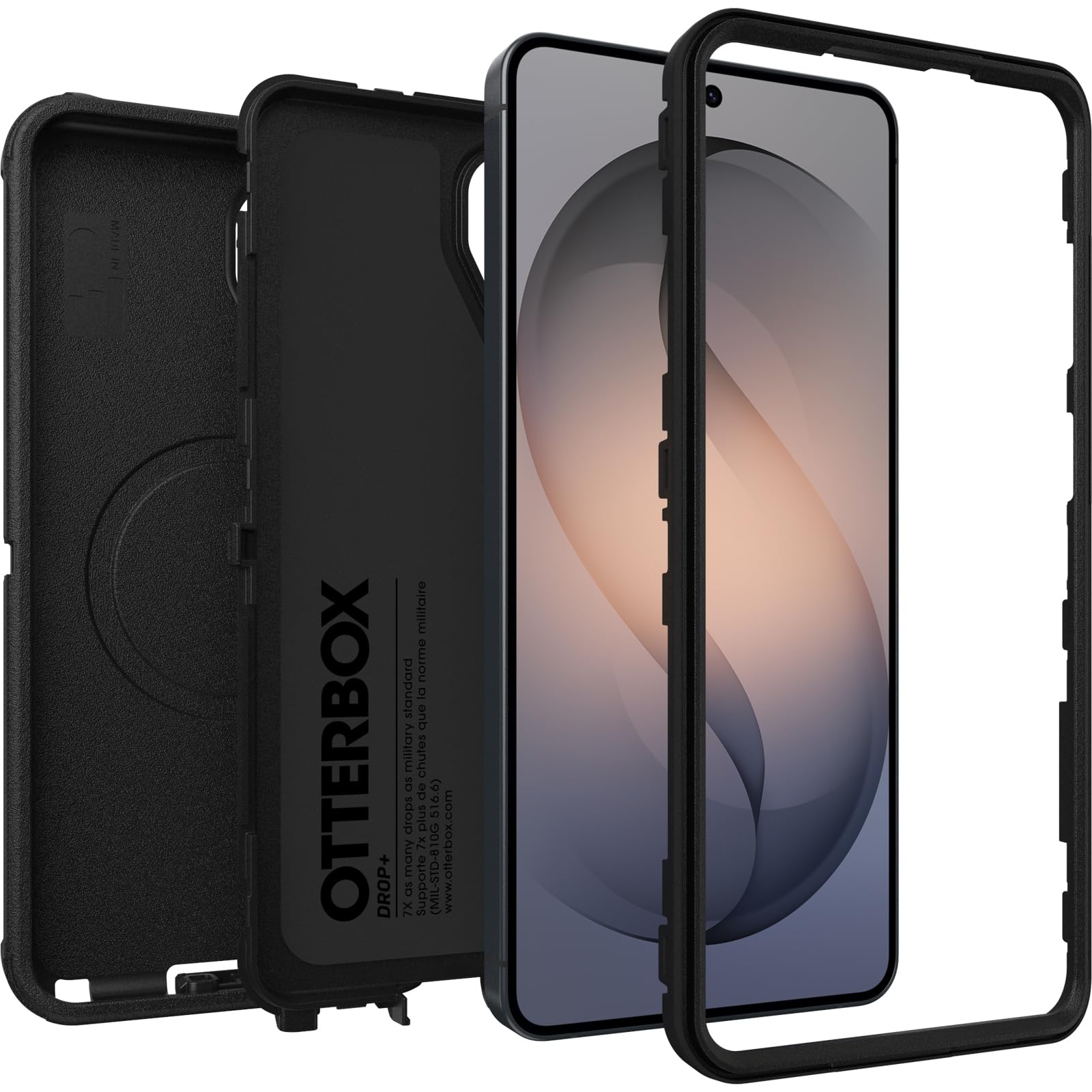 OtterBox Cover Defender Series Pro con Magneti per Samsung Galaxy S26+, custodia protettiva antiurto, a prova di caduta, protezione estrema, testata 7x norme MIL-STD 810G, Nero, Senza Retail Package
