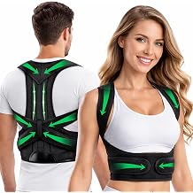 Adjustable Posture Corrector for Men and Women - Back Brace Straighteners with 2 Flexible Rods - Breathable Smart Posture Corrector for Women and Men - Spine Stretcher Upper Back Support with Strap