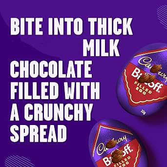 Dairy Milk Biscoff Chocolate Easter Egg 32g – Pack of 48 | Filled with Crunchy Lotus Pieces & Biscoff Spread | Kids Easter Gift & Party Treat