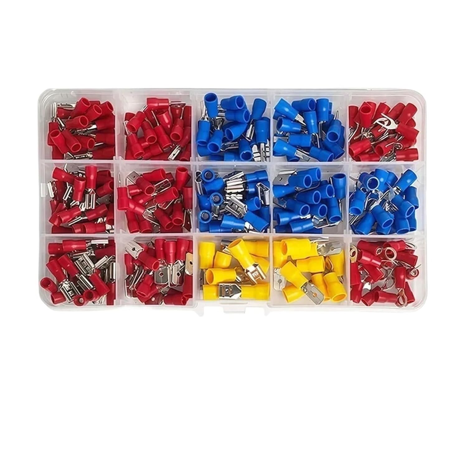 ​​Multi-Size Cold Pressed Terminal Kit 280-1500pcs - Quick Connect Spade/Ring/Fork Connectors for 12-24V Wiring​(Wire Stripper)