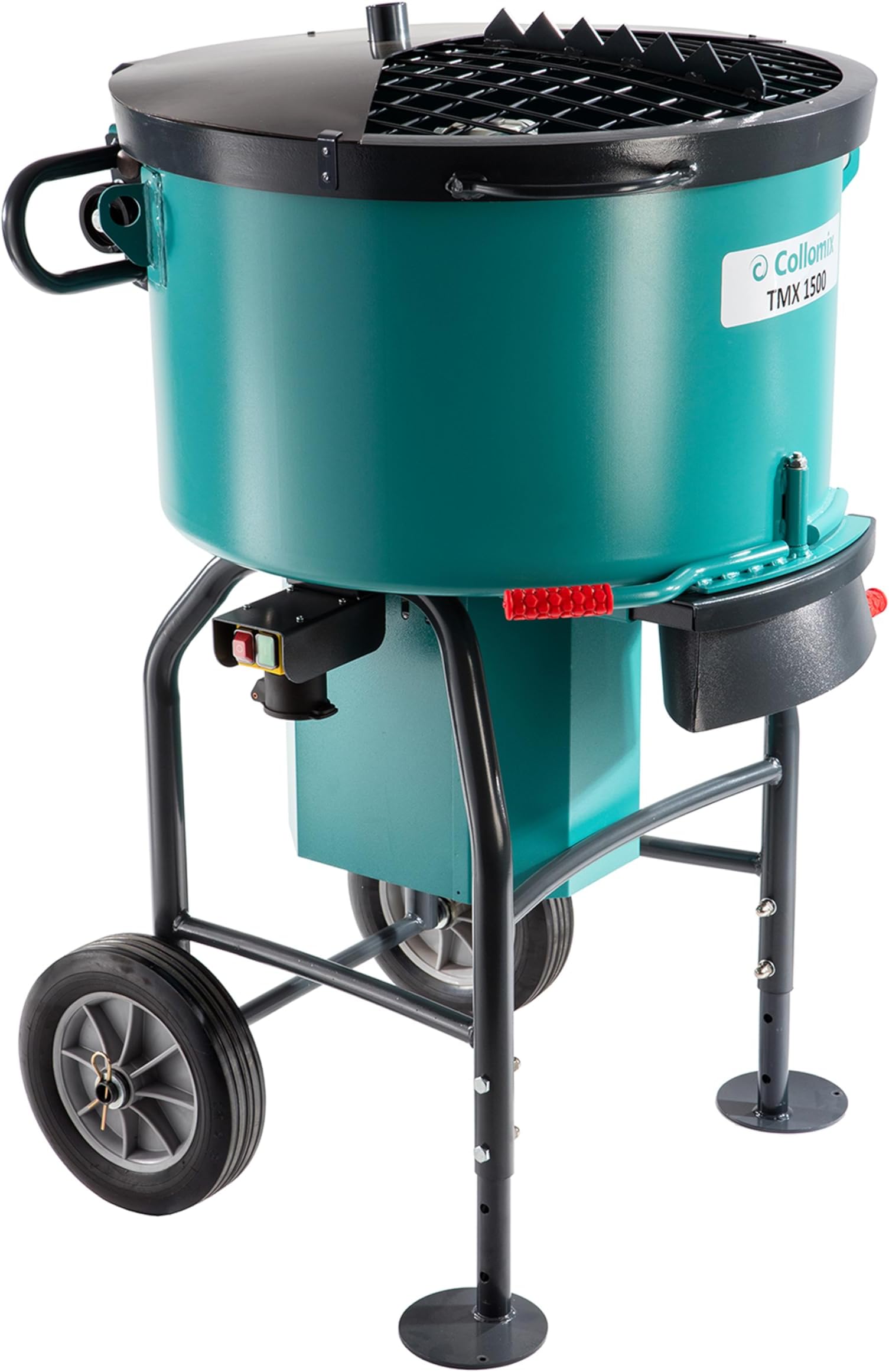 COLLOMIX Automatic Material Mixer - 32 Gallon Capacity Forced-Action Pan Mixer with Powerful 3.6 HP Mixing Motor & Built-in Dust Extraction Port - TMX1500