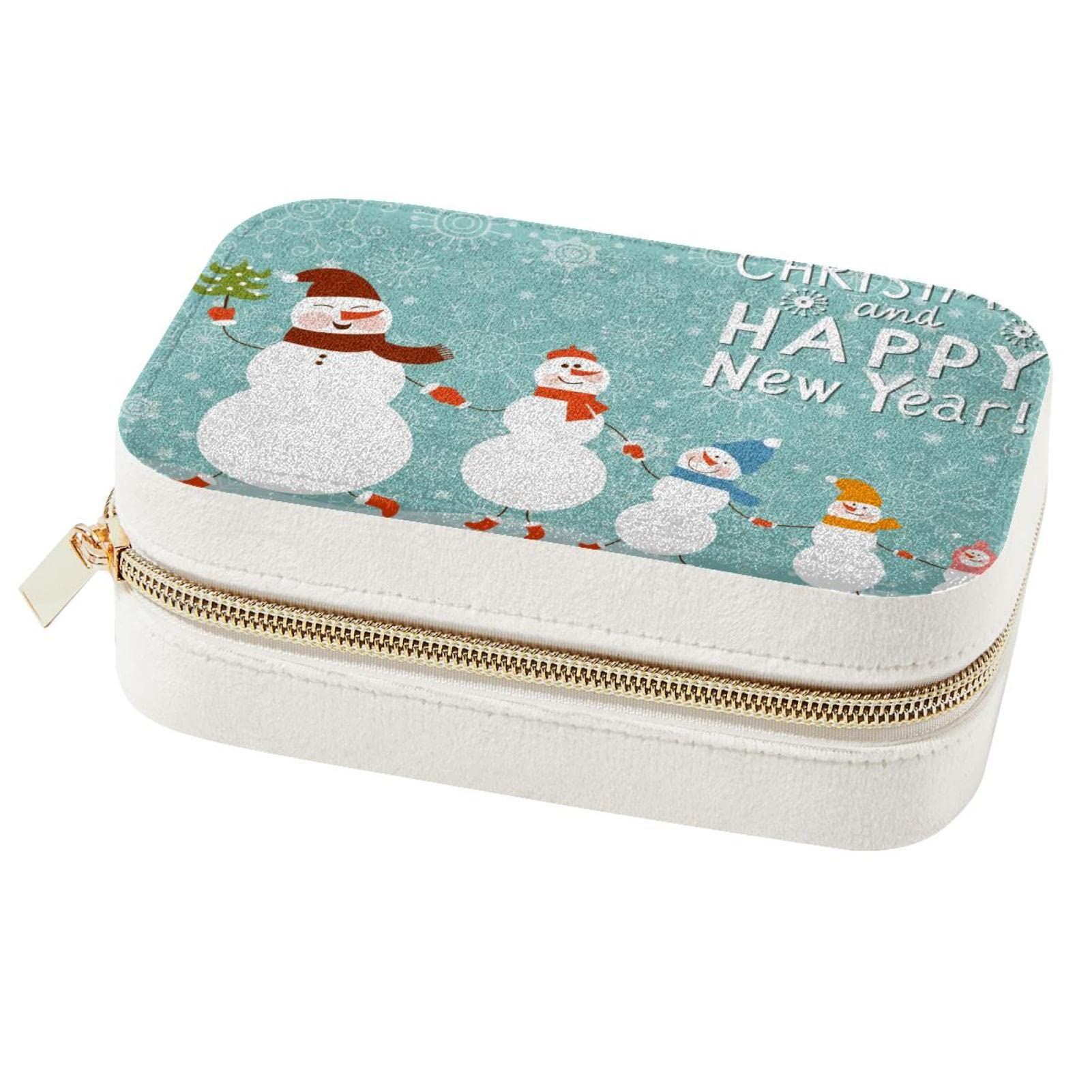Boîte à bijoux anti-nœuds Happy New Year petite taille pour voyage