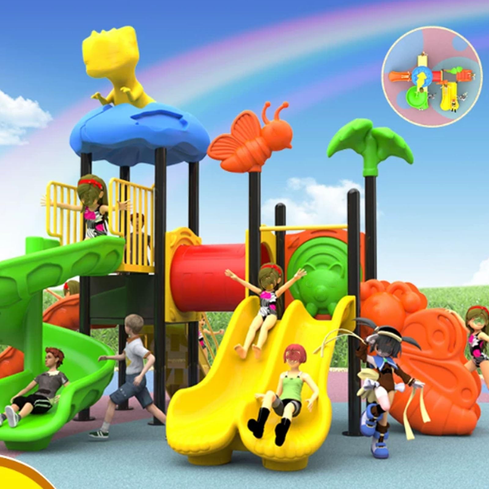 Large Outdoor Slides for Children Kindergarten Playground Equipment Small Outdoor Slides for Parks, Residential Communities(A30)