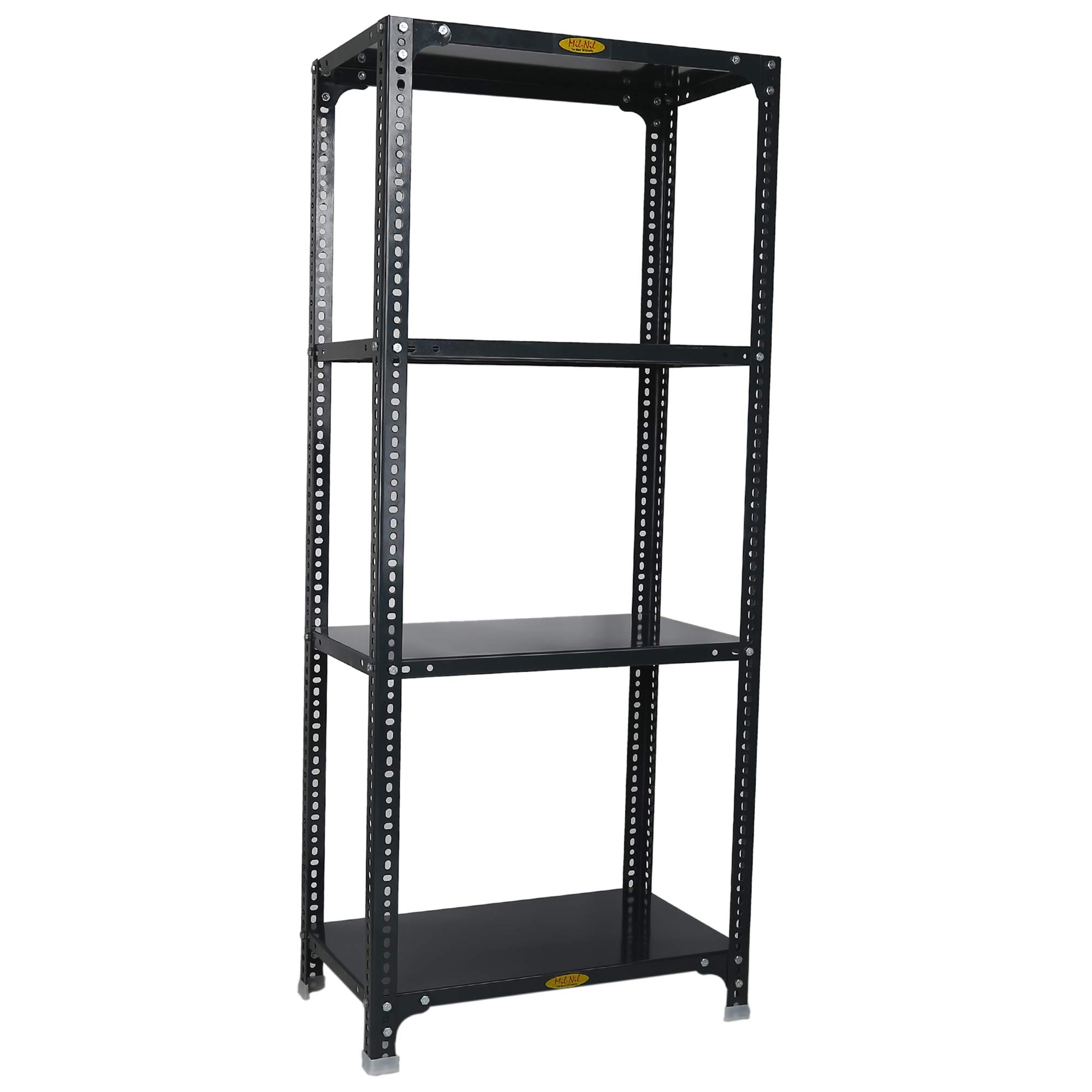 Mil-Nil Prime CRC Sheet 60X30X15 Inch Multipurpose Storage, Adjustable Shelf, Slotted Angle Rack with 4 Shelves 22 Gauge_Grey 16 Gauge Angles-image-49