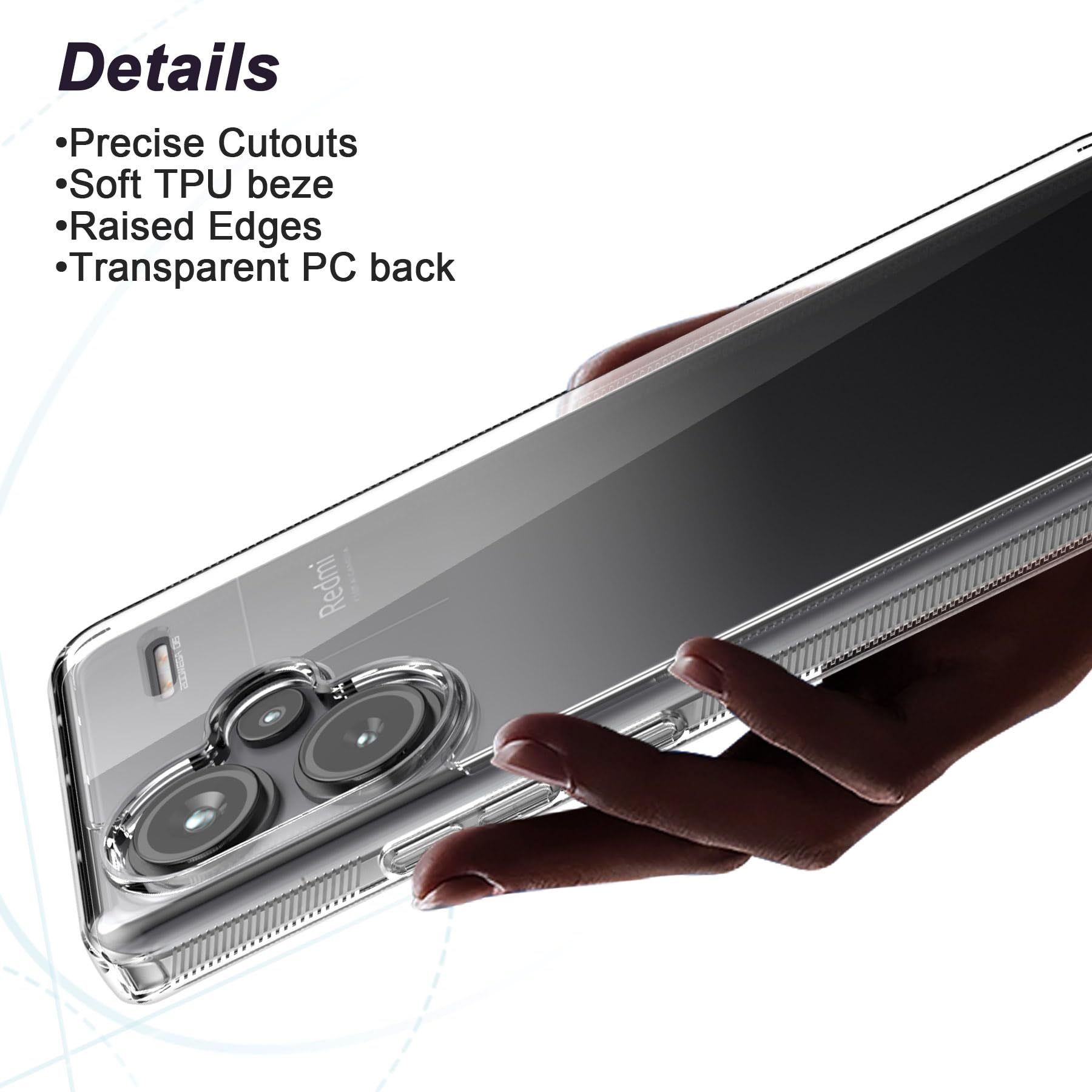 Eastcoo Custodia sottile trasparente per Xiaomi Redmi Note