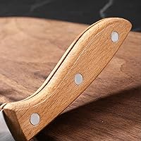 Vista 7 de Cuchillo de pelar frutas y verduras de corte de carne cuchillo de cocina de acero inoxidable hoja ultra afilada mango ergonómico de madera