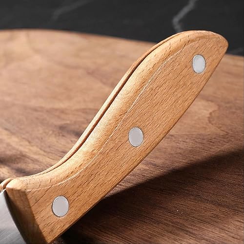 Miniatura 7 de Cuchillo de pelar frutas y verduras Cortar carne Cortar cuchillos de cocina Acero inoxidable Hoja ultra afilada Mango ergonómico de madera