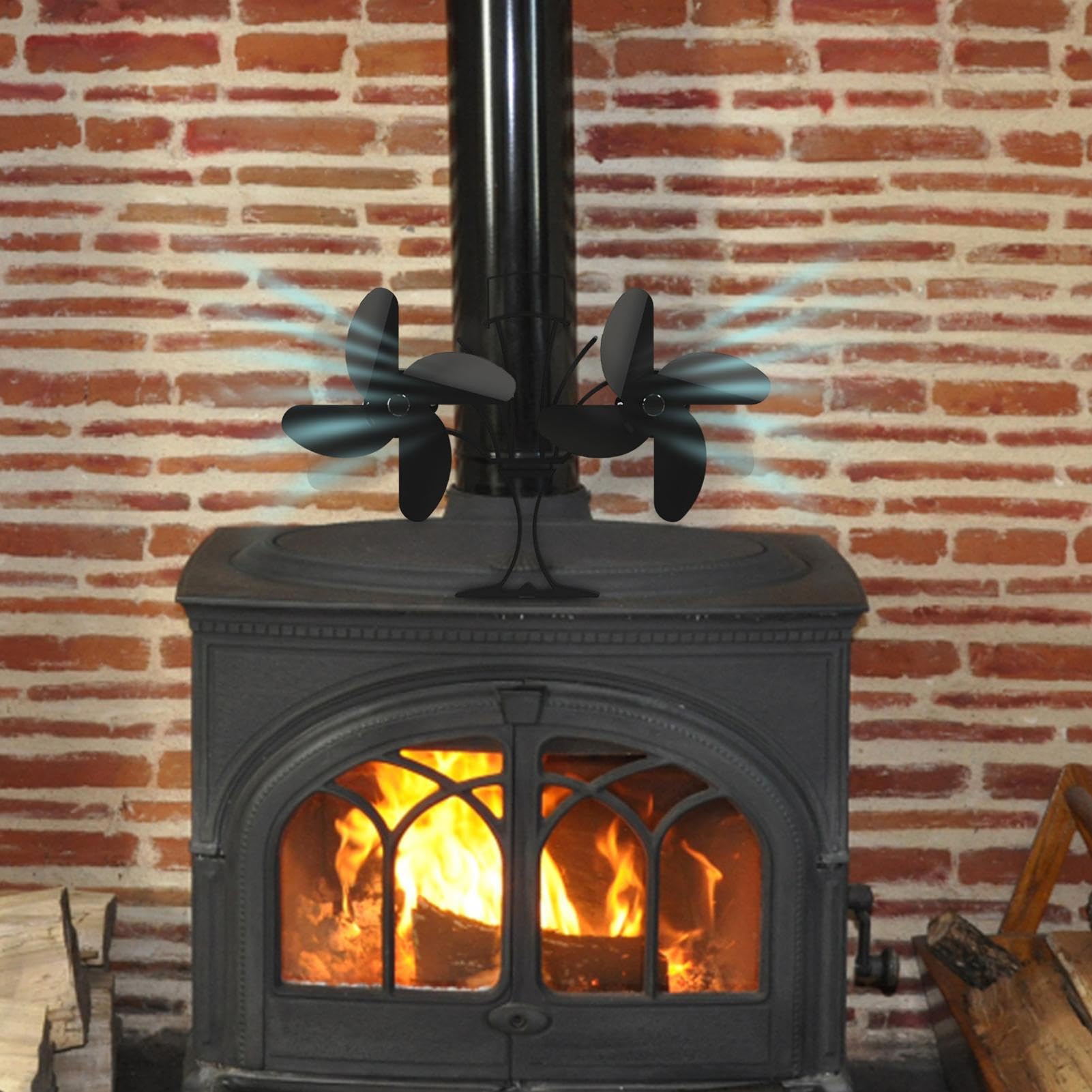 Ventilatore Per Stufa A Legna - Ventilatore Ecologico Silenzioso | Alimentato A Calore, Ventilatori Per Non Elettrici Per La Casa | Ventilatores Per Circolatore Di Riscaldamento Con Bruciatore