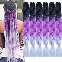 Vista 35 de Xiaofeng Extensiones de cabello trenzado para mujer, 3 paquetes de 100g/paquete (3.53 oz/paquete), 24 pulgadas, alta temperatura, ombré, pelo