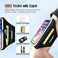 Vista 2 de Brazalete para correr [diseño 3D] con bolsa para llaves, soporte para teléfono para correr para iPhone 16 15 14 13 12 11 Pro Max Plus, Samsung S25
