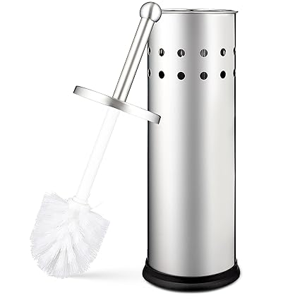 Home Intuition Vented Steel Toilet Brush Holder (Chrome)