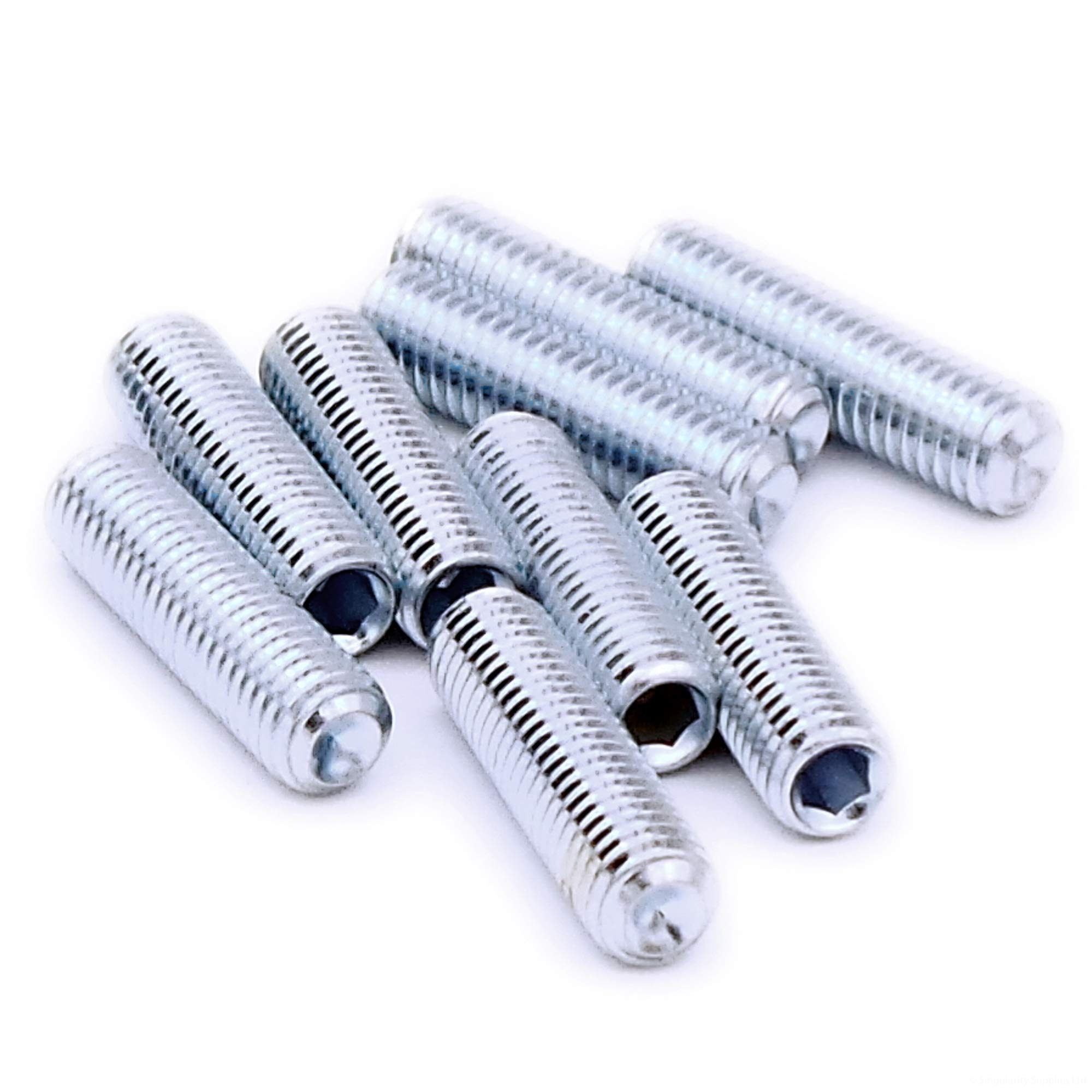 M8 (8mm x 30mm) Hex Socket Grub Screw (Cup Point) - Steel (Pack of 10)