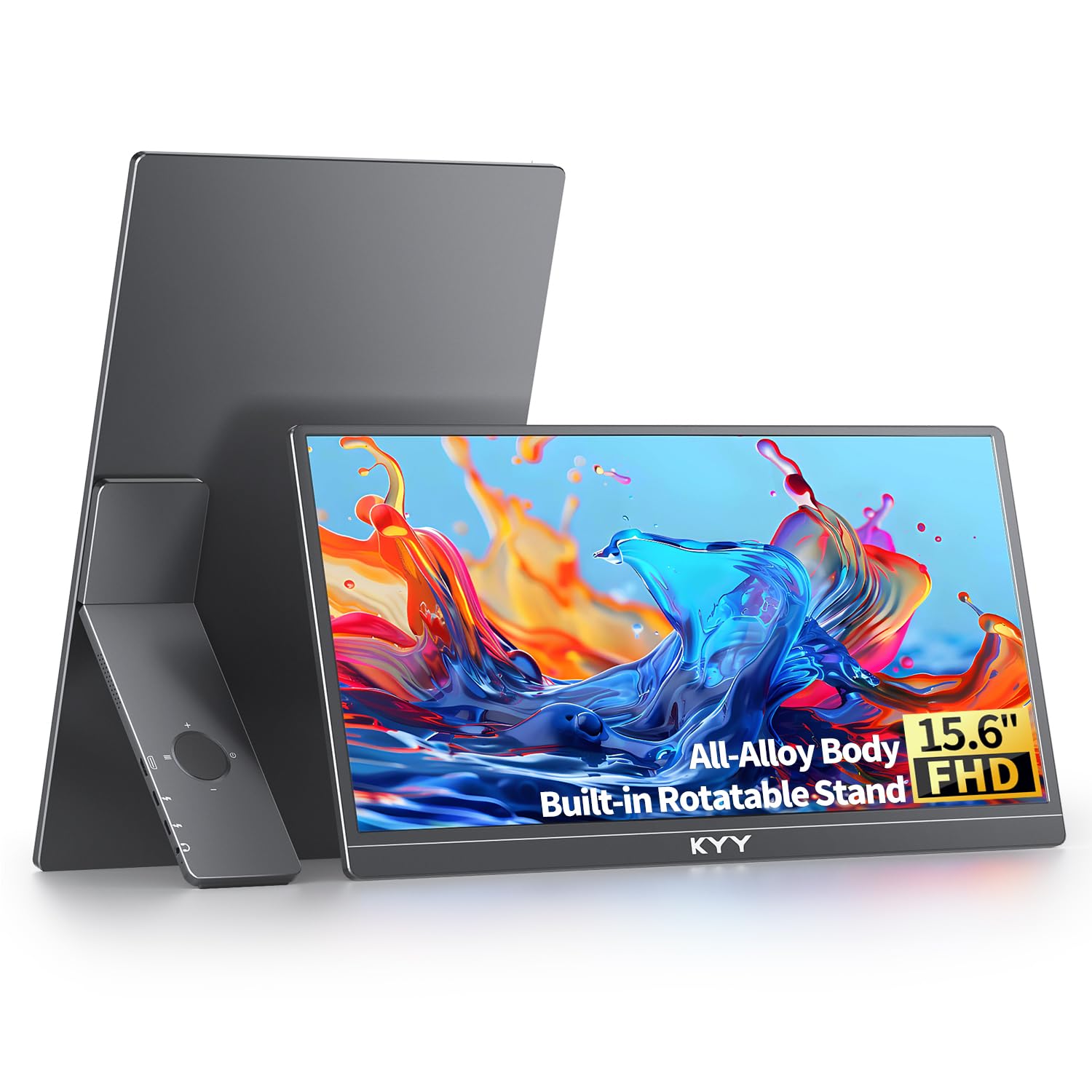 KYY Portable Monitor for Laptop 15 6 Computer Screen Extender 1080P USB-C HDMI Laptop Display Built-in Stand Dual