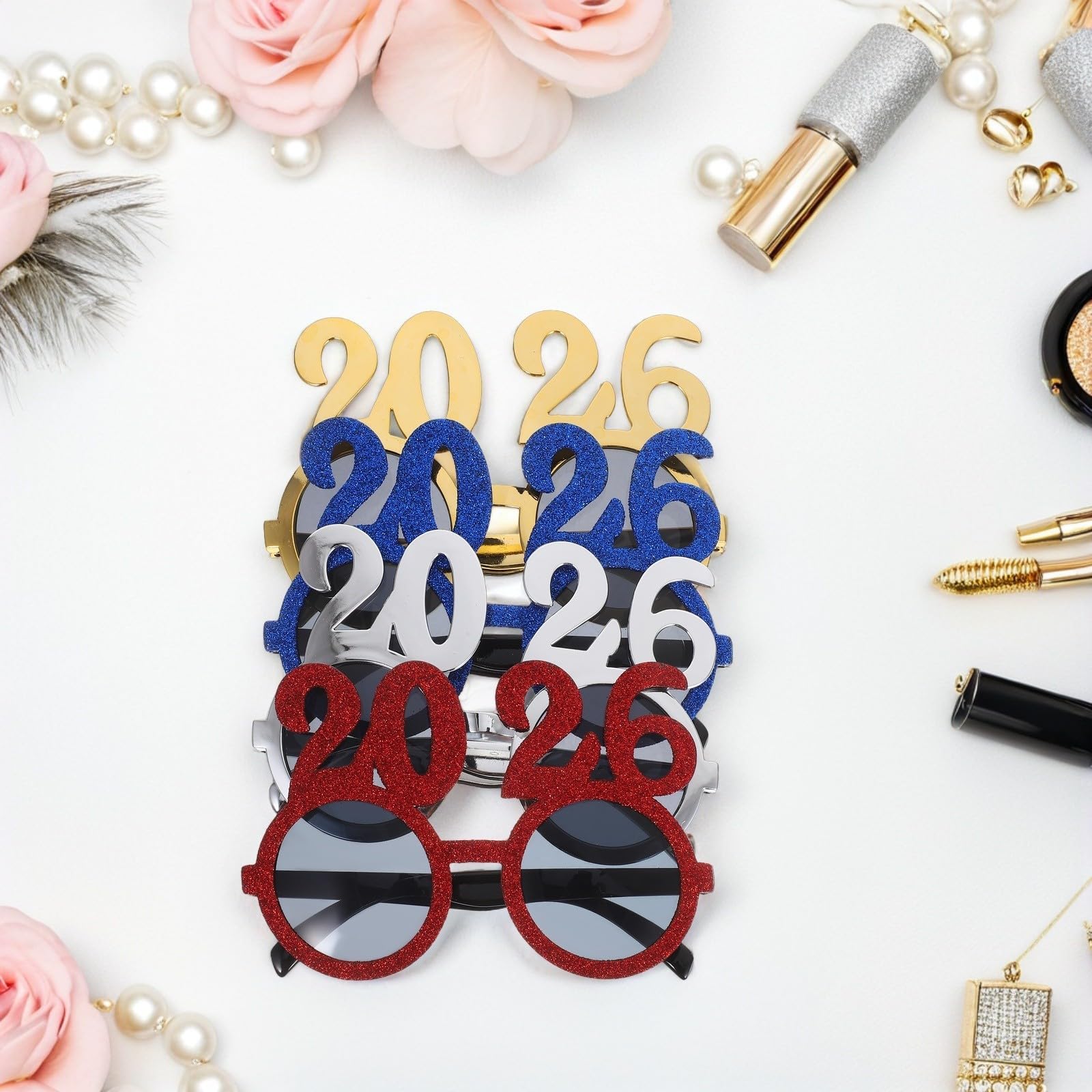 TOYANDONA 16 Stück Brille für Party und Silvester, Bunte PC Foto