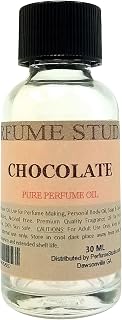 Chocolate Perfume Oil for Perfume Making, Personal Body Oil, Soap, Candle Making & Incense; Splash-On Clear Glass Bottle. Premium Quality Undiluted & Alcohol Free (1oz, Chocolate Fragrance Oil)