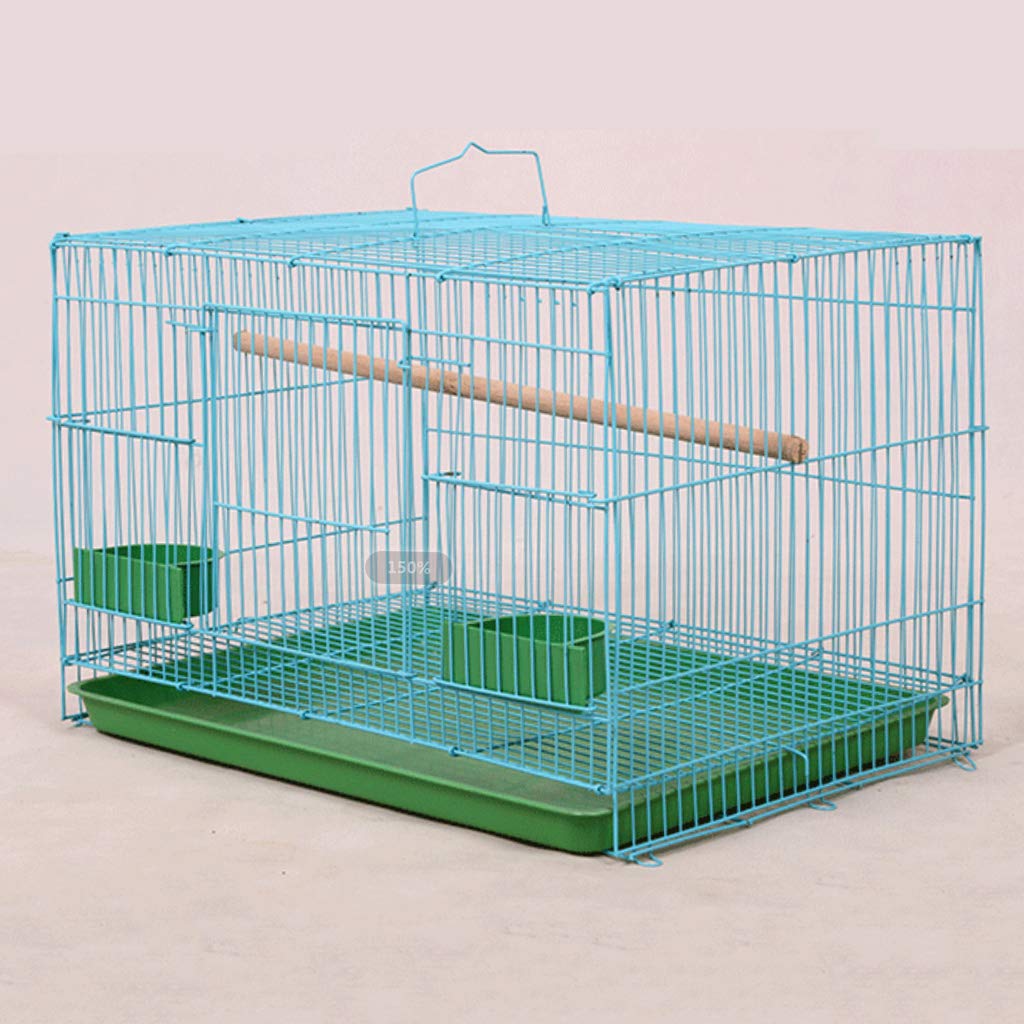 Petite cage rectangulaire en fil de fer pour petits oiseaux et canaris Rekord équipée d'un lit à oiseaux pour cage