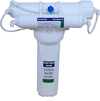 Non-Electric 3-Stage Water Purifier Kit. Stage 1: 5 Micron PP Filter Stage 2: 0.1 Micron UF Membrane Stage 3: 8” Post Carbon Filter No RO, No TDS Reduction