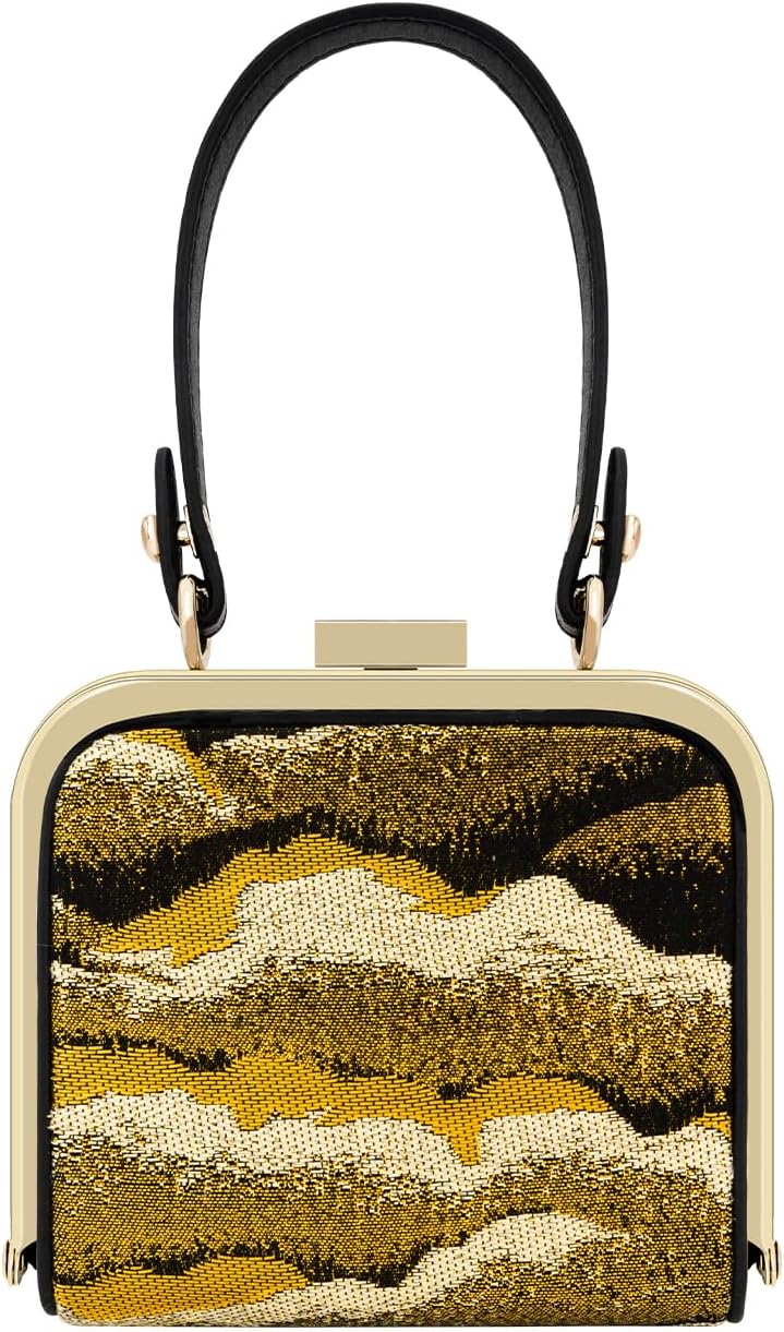 Lipstick Bag for Women, Small Crossbody Purse with Chain Strap, Embroidered Design, Evening Party Clutch