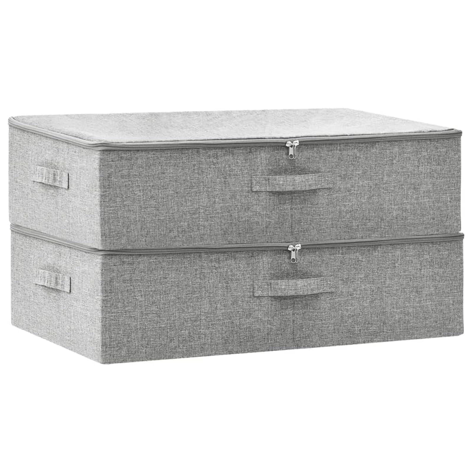 Anself Faltbare Aufbewahrungsboxen aus Stoff, Grau, 70x40x18 cm, 2er-Set, klappbar, mit Griff, für Spielzeug, Bücher, Schals, Socken 332906