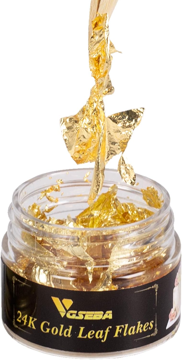 Surakey Essbare Goldfolie 24 Karat - Luxus-Dekoration Für Kuchen & Desserts