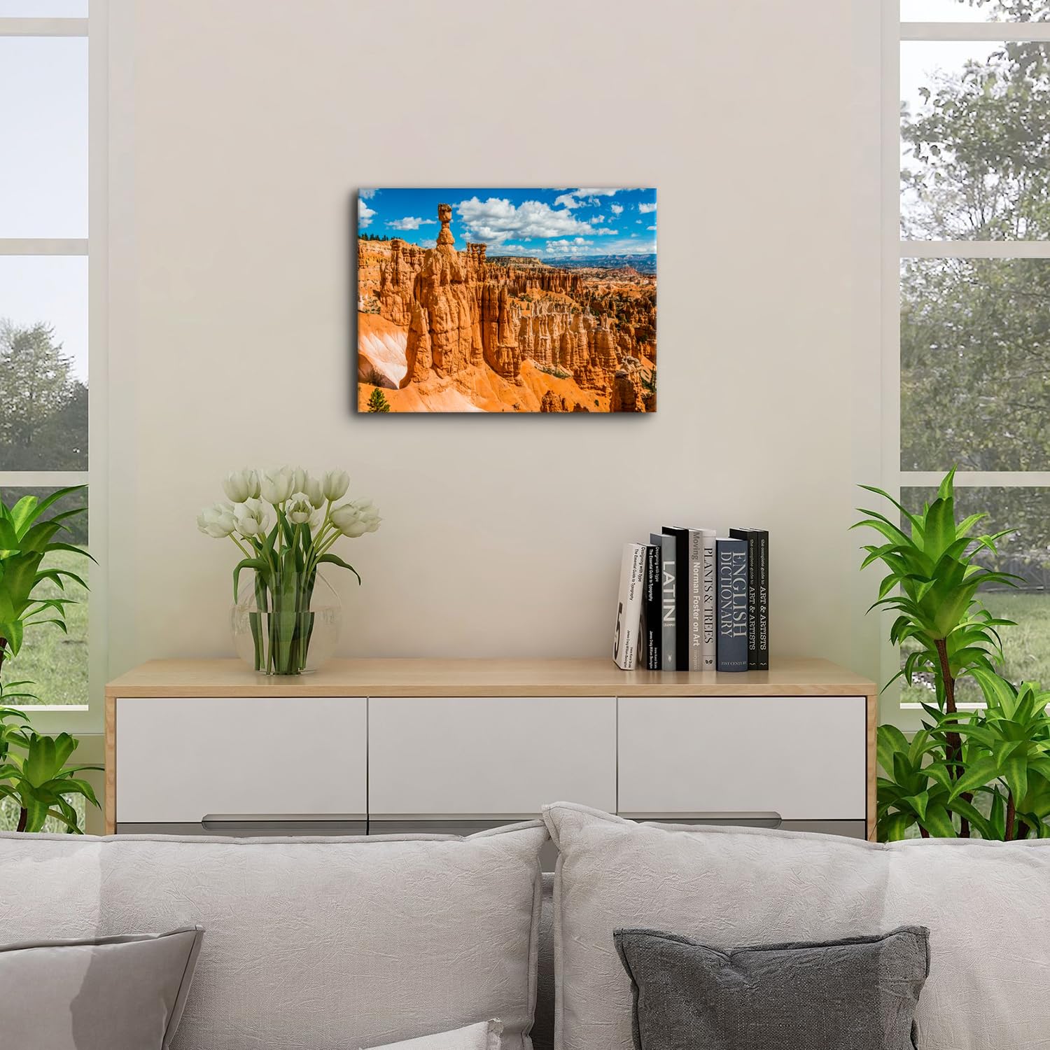 Bryce Canyon National Park Leinwand-Kunst, Utah, schönes orangefarbenes Bergfoto, Bild, Heimdekoration für Wohnzimmer, Schlafzimmer, Büro, Wanddekoration, modernes Kunstwerk, gerahmt, fertig zum
