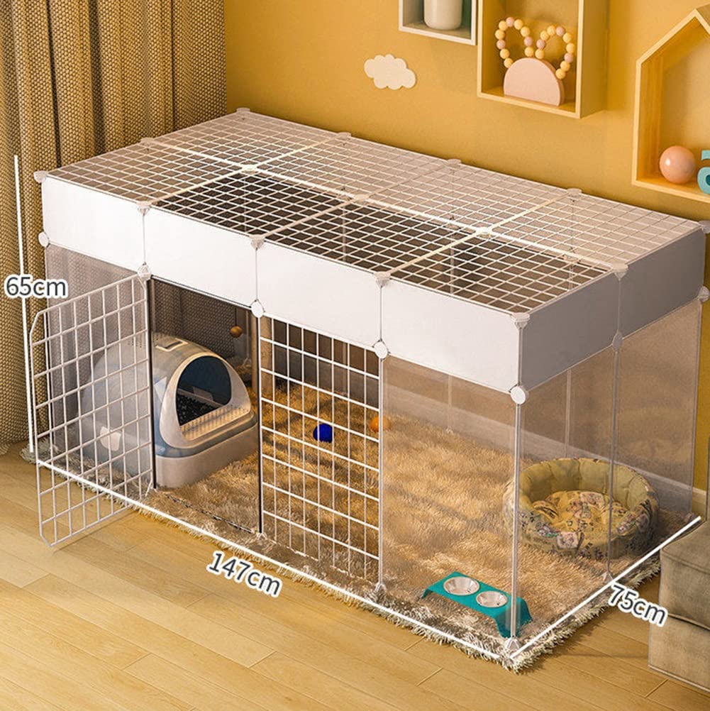 Gabbia per gatti, recinto per animali domestici, fai da te, combinazione gratuita, recinti per gatti, gabbie per gatti in ferro pieghevoli, porta di isolamento per la casa al chiuso, per can