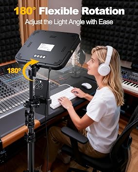 UBeesize 2-Pack LED Video Light Kit, 3000-6500K Dimmable Photography Studio Lights with Tripod Stand & Phone Holder, Video Recording & Streaming Lighting for Makeup, Gaming, YouTube